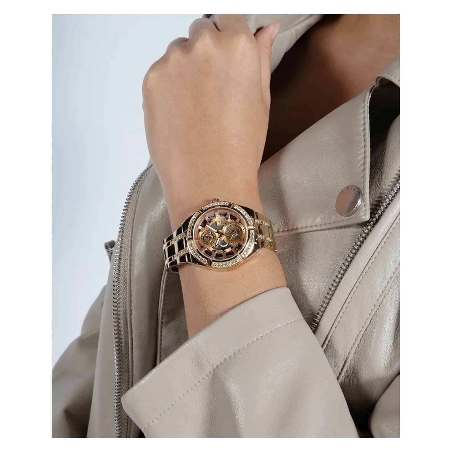 GUESS INK STAINLESS STEEL ANALOG QUARTZ WATCH