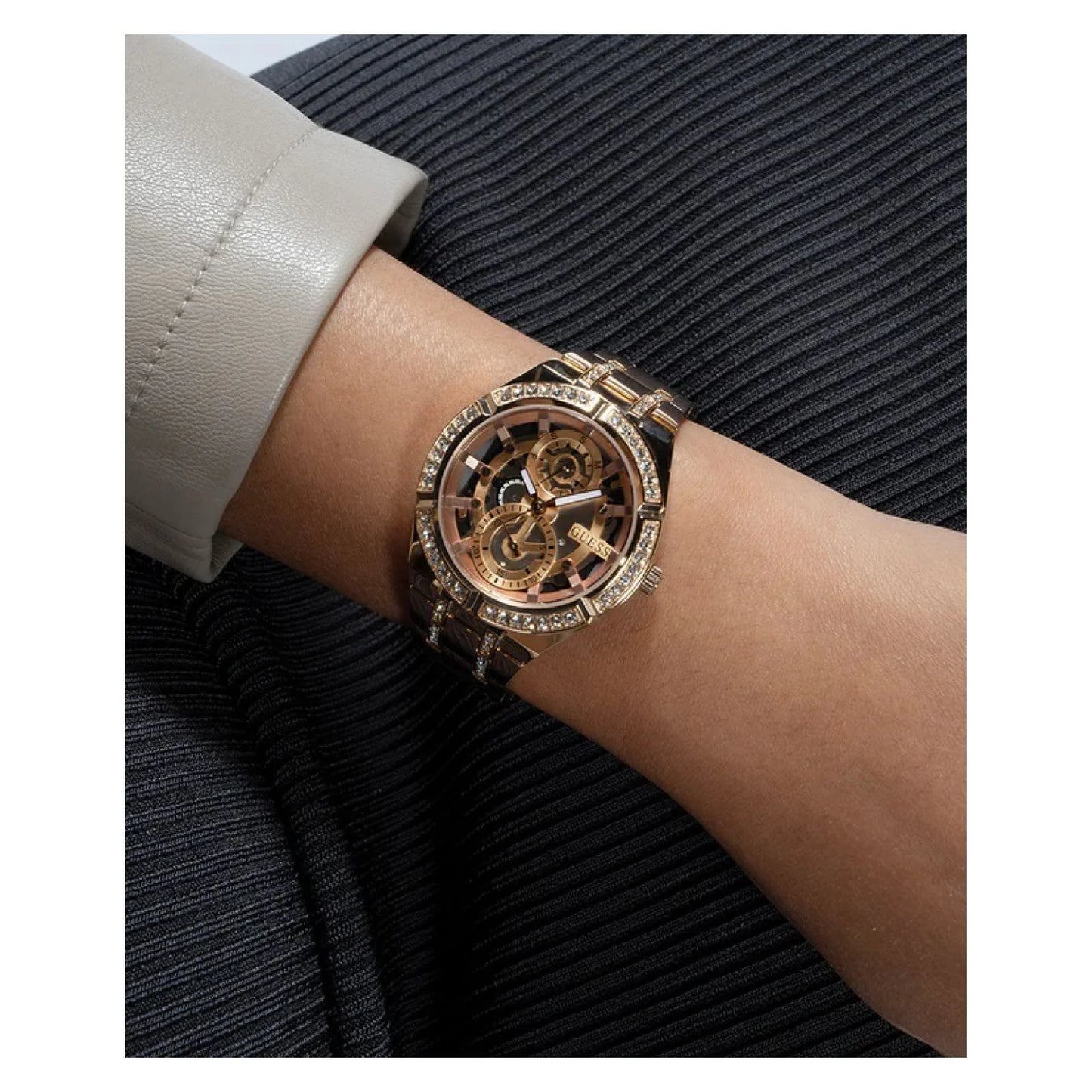 GUESS INK STAINLESS STEEL ANALOG QUARTZ WATCH