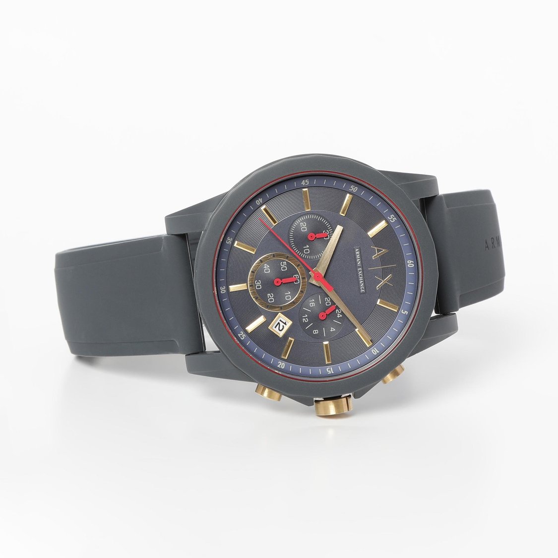 ARMANI EXCHANGE CHRONOGRAPH BLUE SILICONE STRAP WATCH MENS AX1335 - 47MM