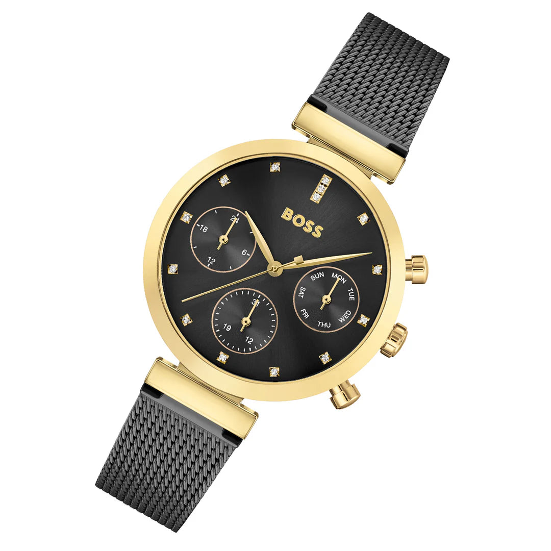 HUGO BOSS FLAWLESS BLACK WATCH 1502627 STAINLESS STEEL (W)