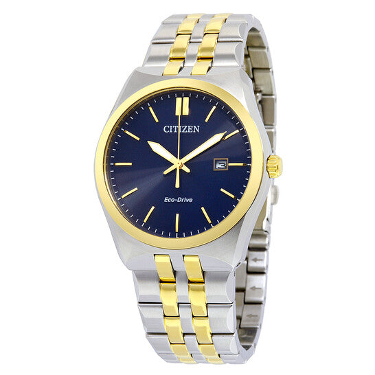 CITIZEN CORSO - MEN'S ECO-DRIVE TWO-TONE BLUE DIAL STAINLESS STEEL WATCH