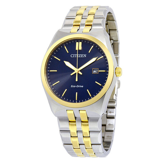 CITIZEN CORSO - MEN'S ECO-DRIVE TWO-TONE BLUE DIAL STAINLESS STEEL WATCH