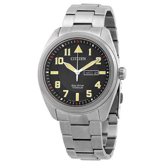 CITIZEN GARRISON - BLACK DIAL SUPER TITANIUM BRACELET WATCH