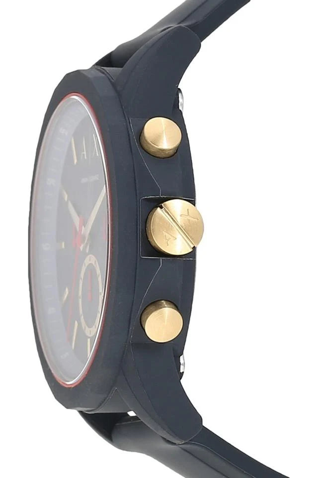 ARMANI EXCHANGE CHRONOGRAPH BLUE SILICONE STRAP WATCH MENS AX1335 - 47MM
