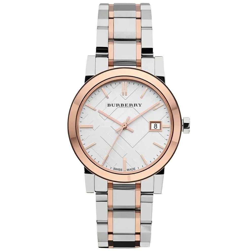 Burberry The City BU9105 Ladies Silver Rose Gold Watch