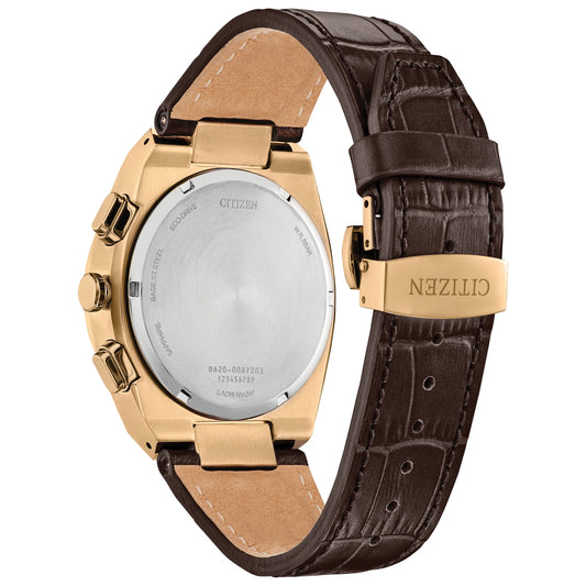 CITIZEN AXIOM SC - BLACK DIAL LEATHER STRAP WATCH