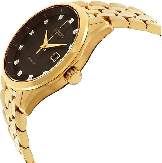 CITIZEN ADDYSEN - MEN'S ECO-DRIVE STEEL BLACK DIAL WATCH
