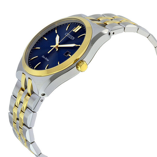 CITIZEN CORSO - MEN'S ECO-DRIVE TWO-TONE BLUE DIAL STAINLESS STEEL WATCH