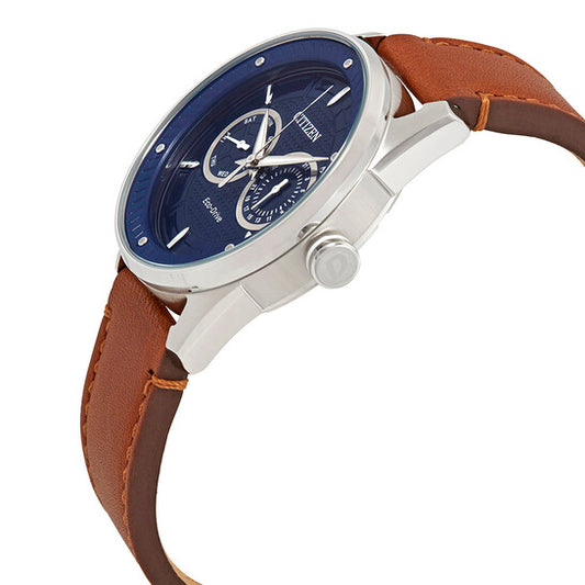 CITIZEN SPORT CASUAL - MEN'S ECO-DRIVE LEATHER STRAP WATCH