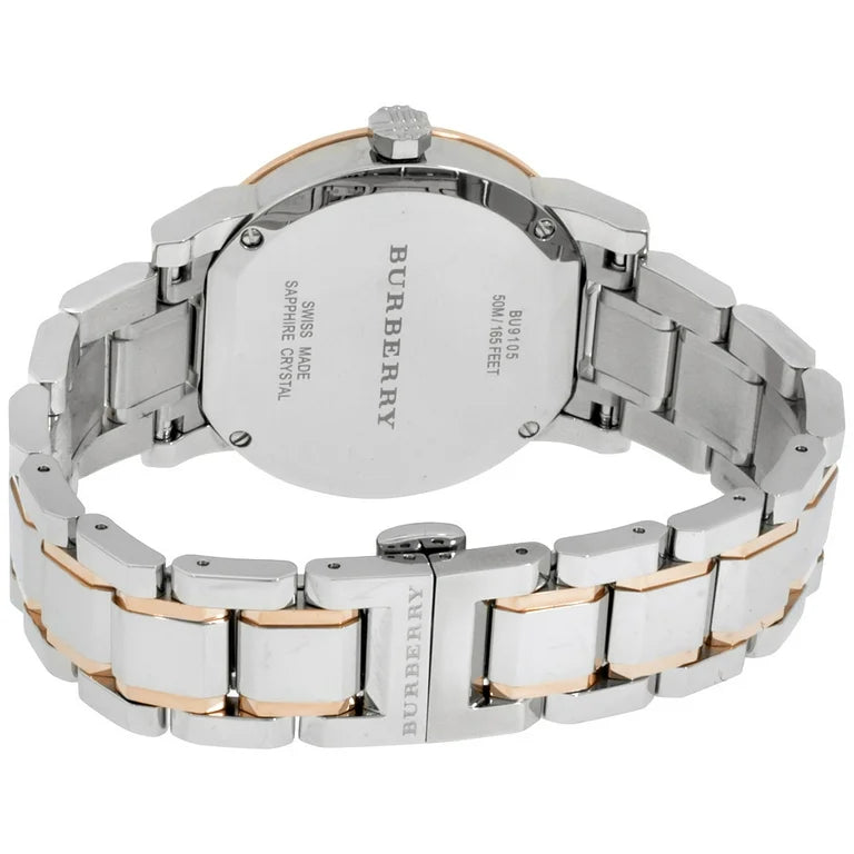 Burberry The City BU9105 Ladies Silver Rose Gold Watch