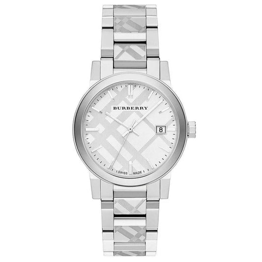 BURBERRY - UNISEX THE CITY ENGRAVED CHECKED STEEL WATCH - BU9037 (U)
