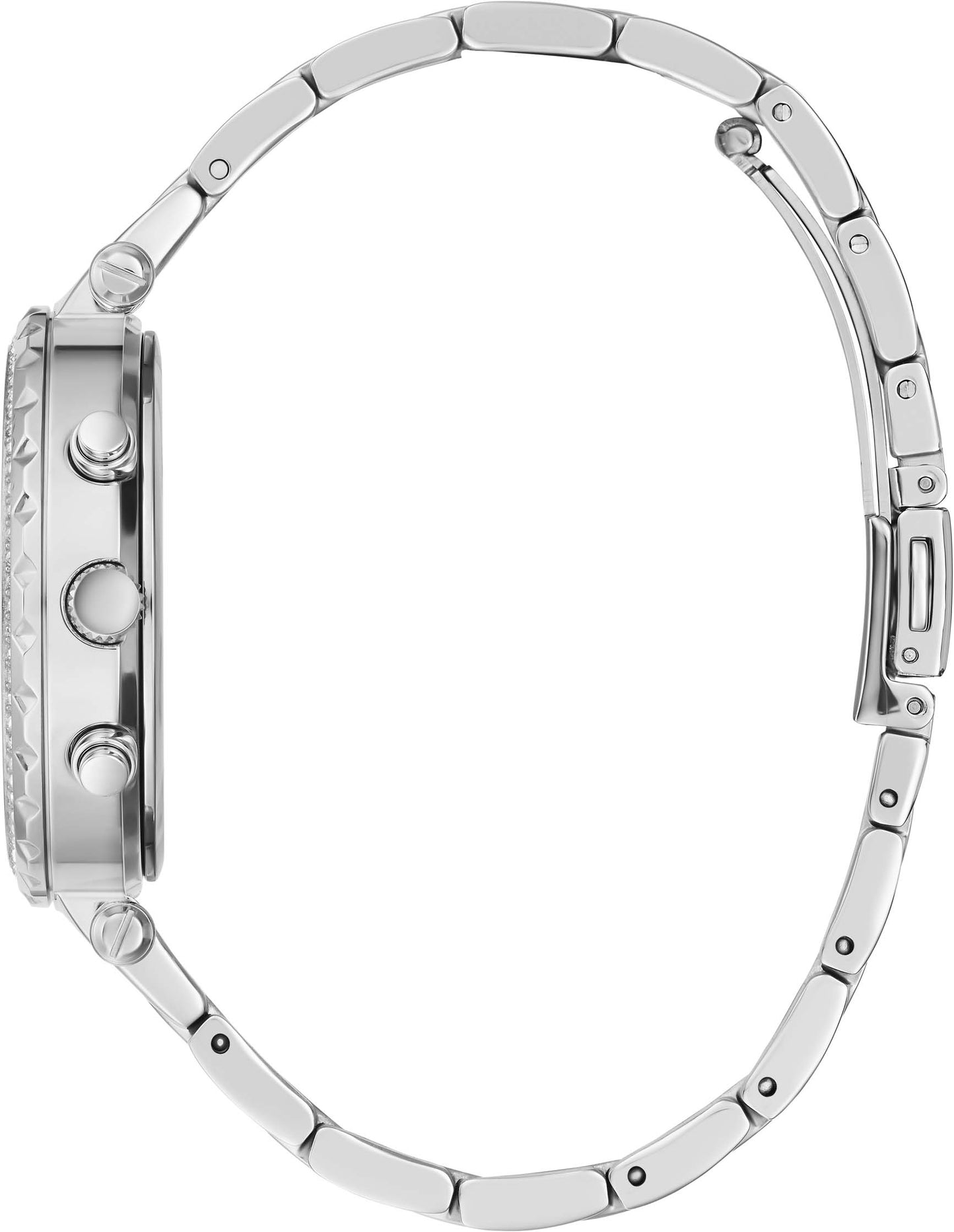GUESS SOLSTICE LADIES SILVER-TONE MULTIFUNCTION/SKELETON
