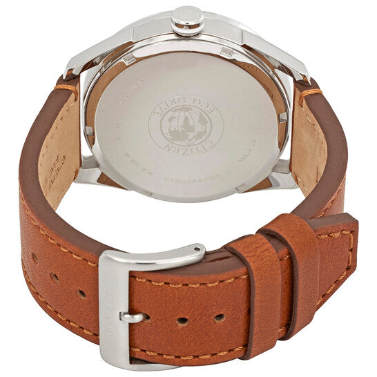 CITIZEN SPORT CASUAL - MEN'S ECO-DRIVE LEATHER STRAP WATCH