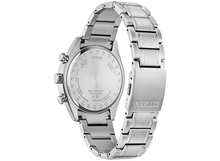 CITIZEN TSUKI-YOMI A-T - BLUE DIAL SUPER TITANIUM BRACELET WATCH