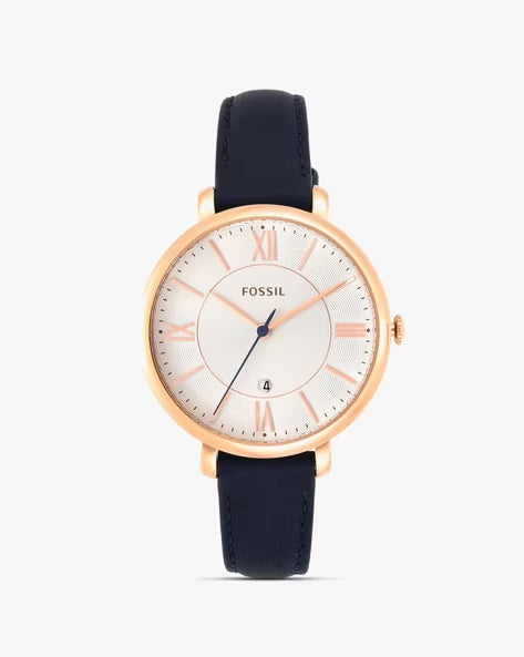 FOSSIL JACQUELINE BLUE LEATHER STRAP WATCH ES3843