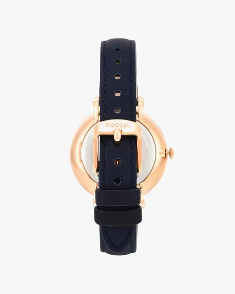 FOSSIL JACQUELINE BLUE LEATHER STRAP WATCH ES3843