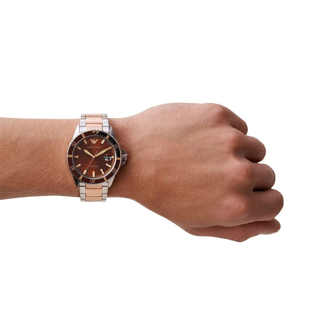 EMPORIO ARMANI TWO-TONE MENS WATCH