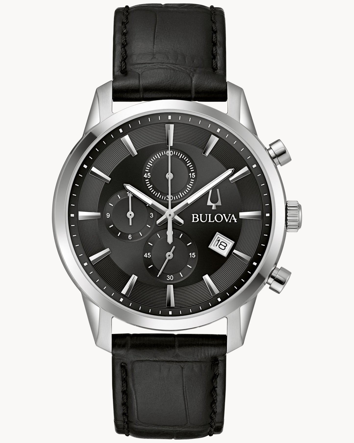 BULOVA BLACK DIAL CHRONOGRAPH SUTTON 96B403 (M)