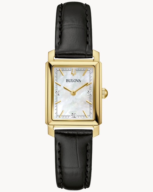 BULOVA WHITE DIAL LEATHER STRAP SUTTON 97P166 (W)