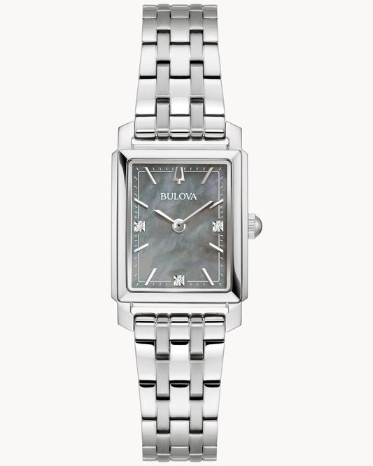 BULOVA GRAY MOTHER OF PEARL DIAL DIAMOND ACCENT SUTTON 96P252 (W)