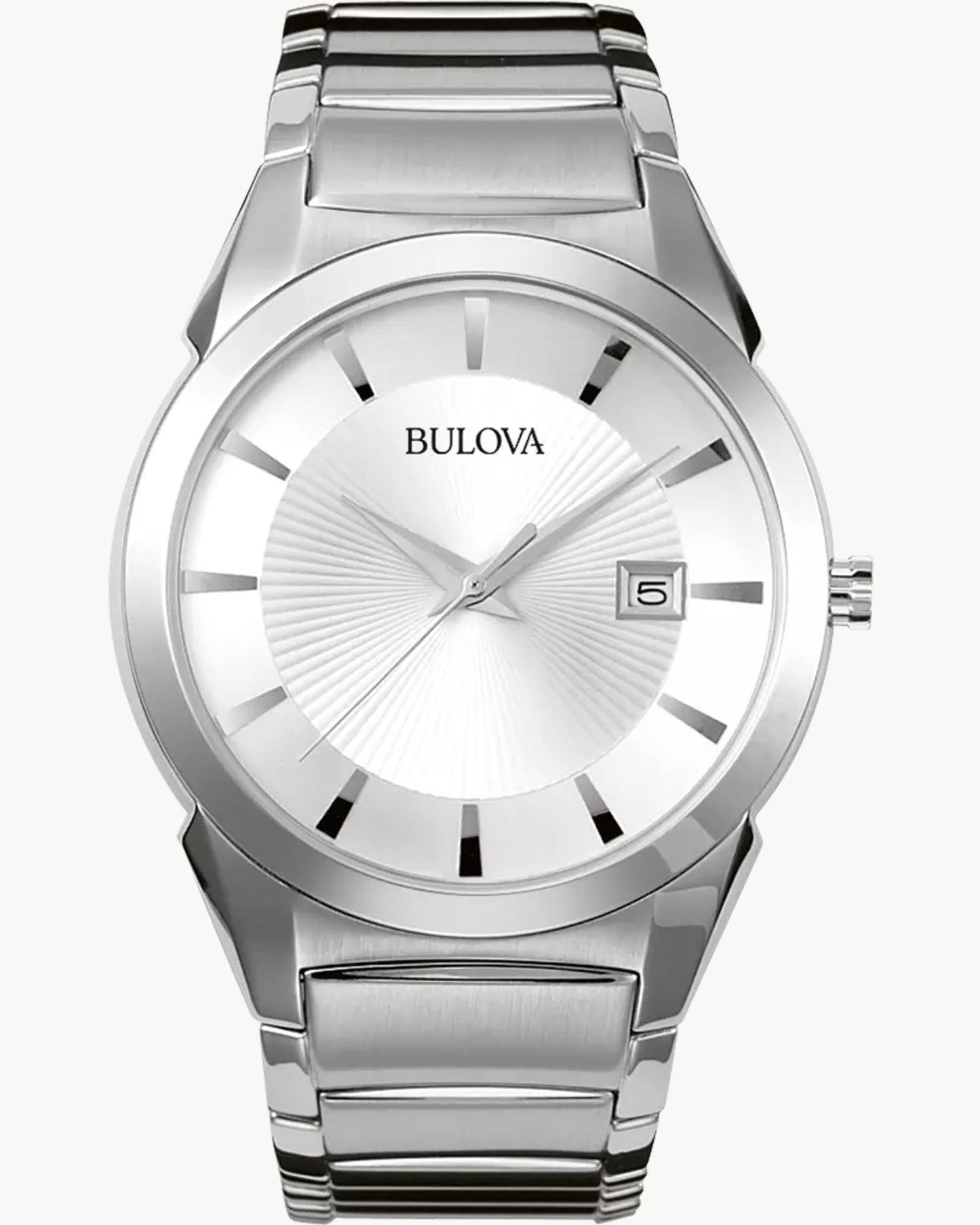 BULOVA SILVER DIAL QUARTZ CLASSIC 96B015 (M)