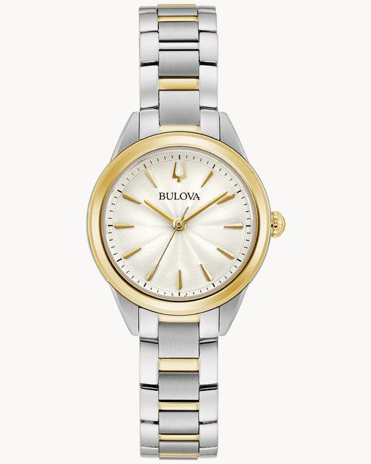 BULOVA WHITE DIAL TWO TONE STAINLESS STEEL SUTTON 98L277 (W)
