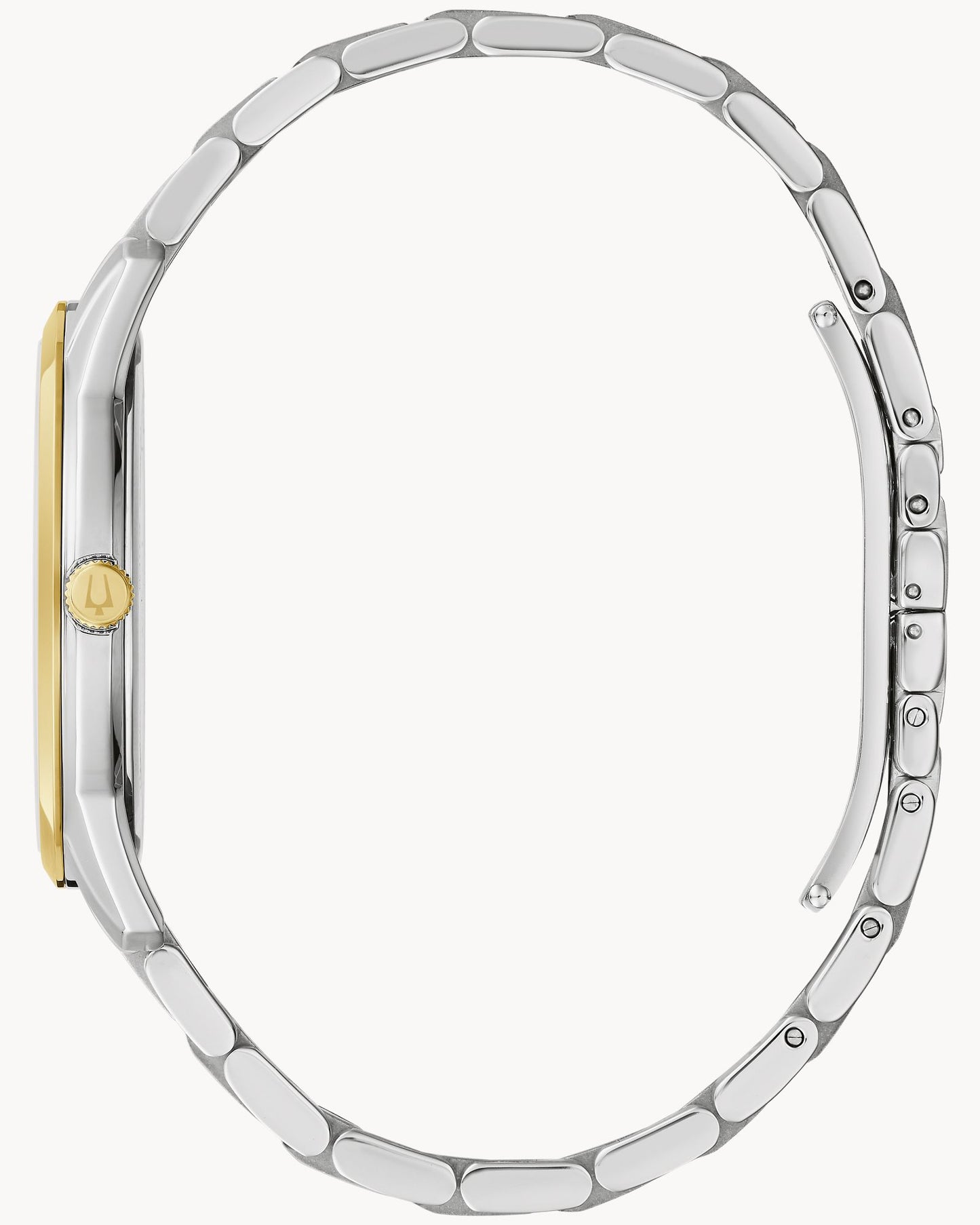 BULOVA SILVER TONE DIAL TWO TONE STAINLESS STEEL SUTTON 98B385 (M)