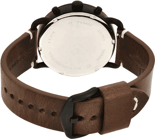 FOSSIL COMMUTER QUARTZ SMOKE STAINLESS STEEL BLACK DIAL FS5403(M)