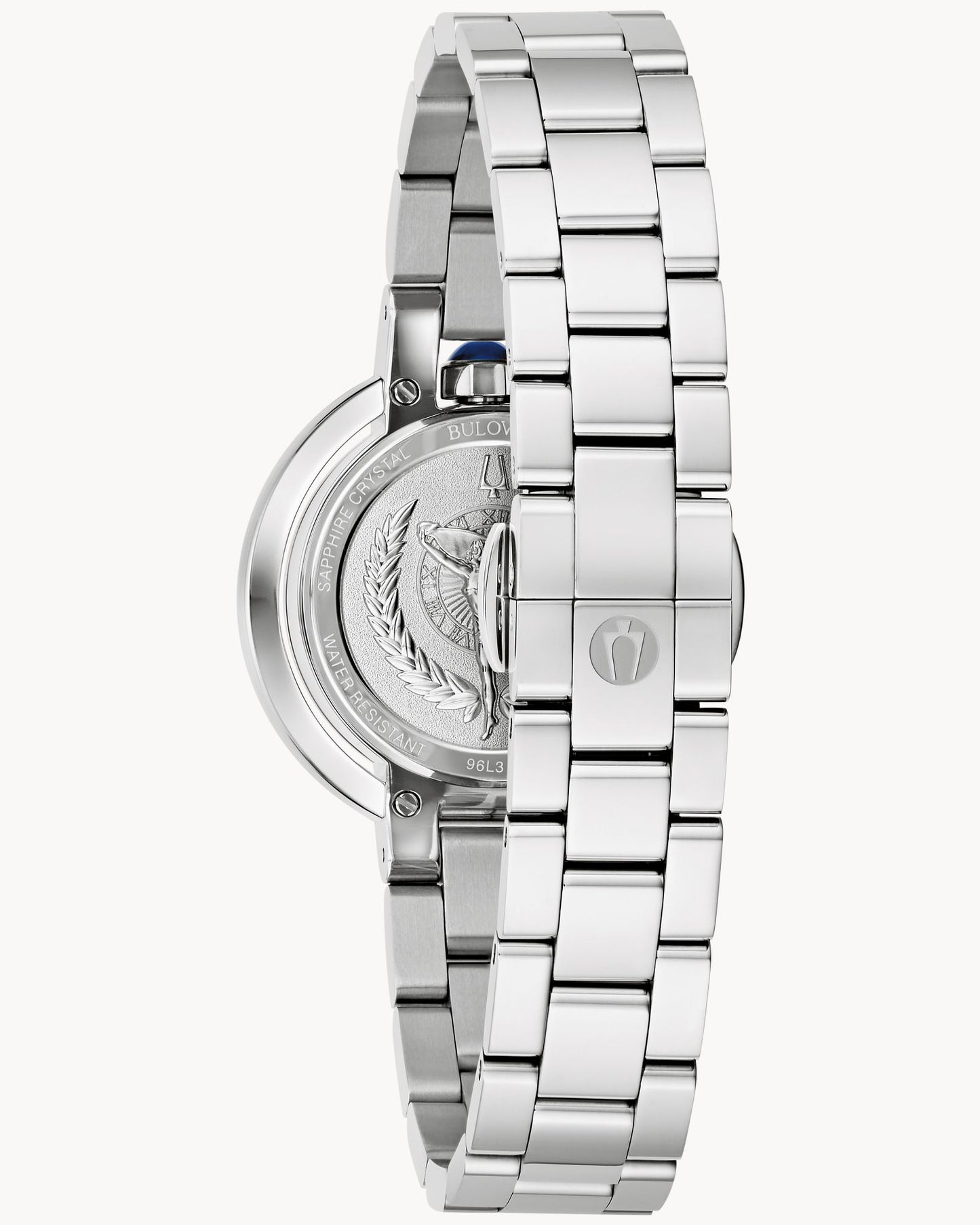 BULOVA PINK MOTHER OF PEARL DIAL SILVER TONE SS RUBAIYAT 96L338 (W)