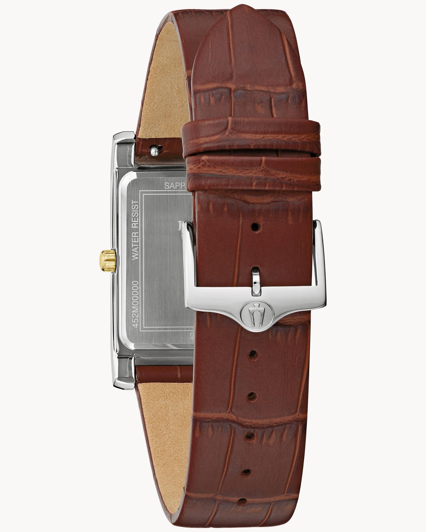 BULOVA SILVER TONE DIAL LEATHER STRAP SUTTON 98B430 (M)