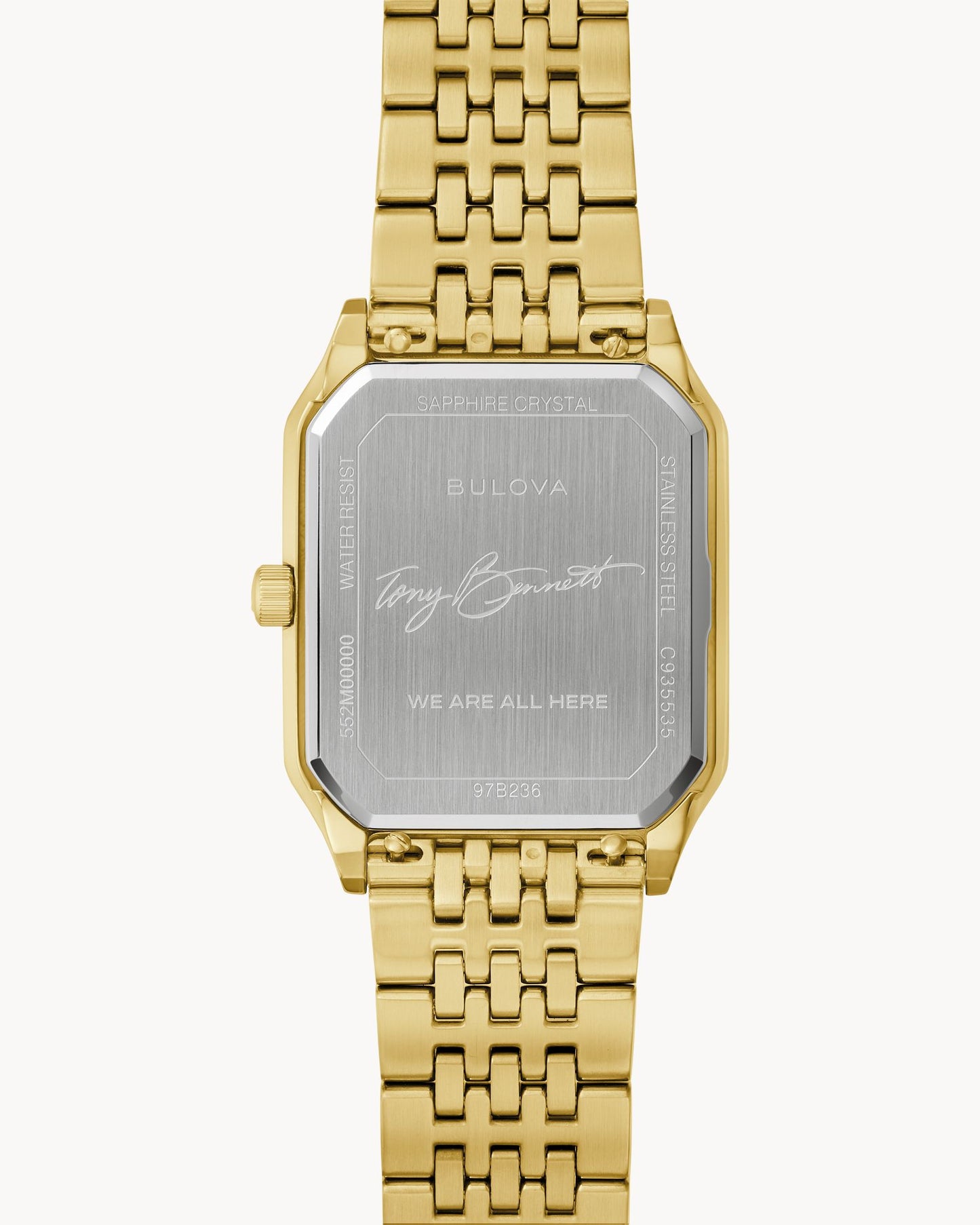 BULOVA SILVER DIAL CLASSIC TONY BENNETT SQUARE 97B236 (M)