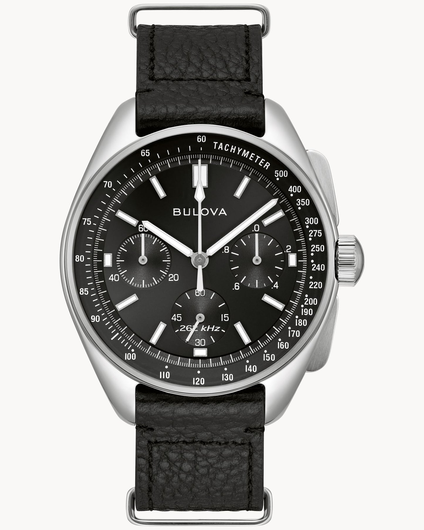 BULOVA BLACK DIAL HIGH PRECISION QUARTZ LUNAR PILOT 96K111 (M)