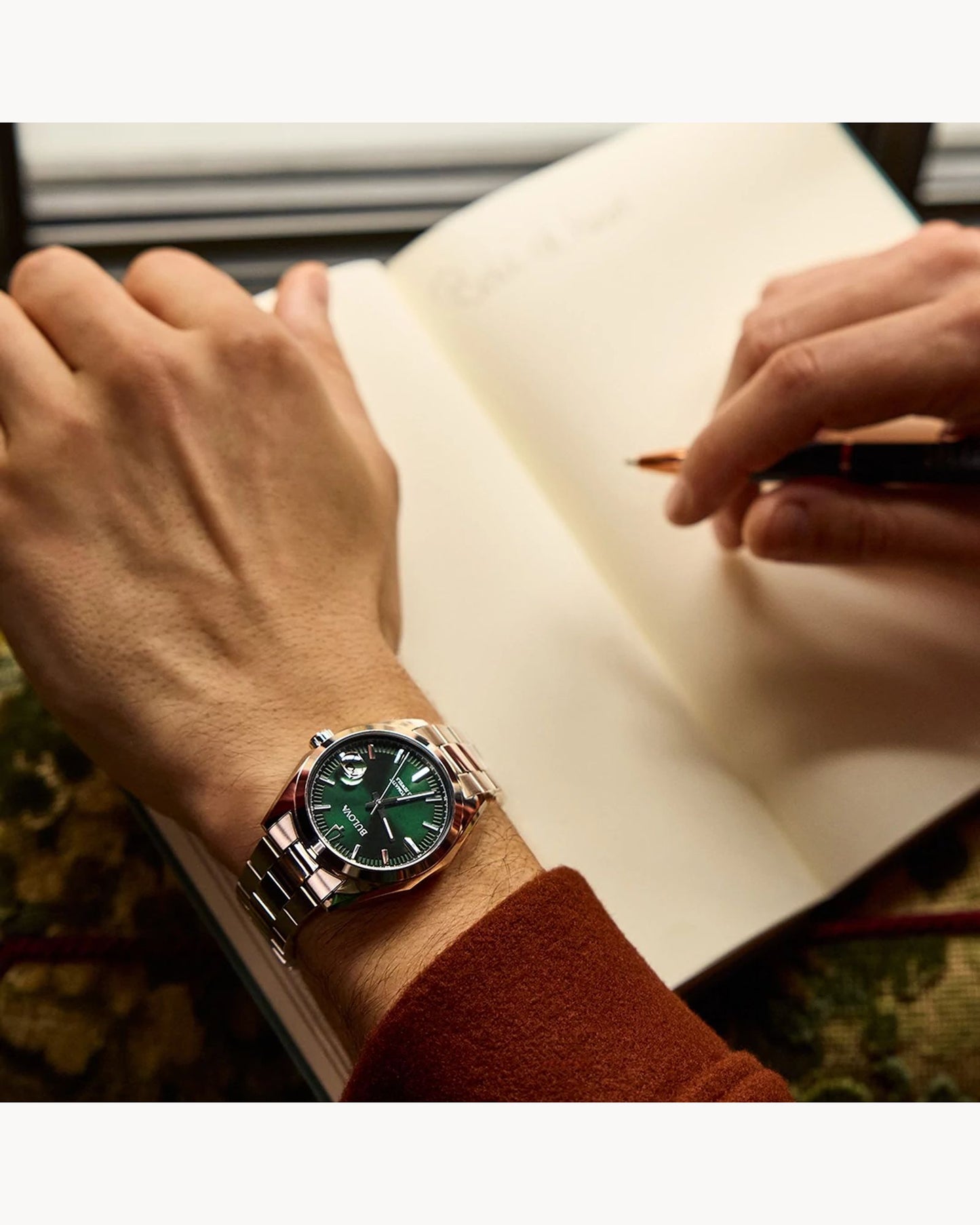 BULOVA GREEN DIAL AUTOMATIC SURVEYOR 96B429 (M)