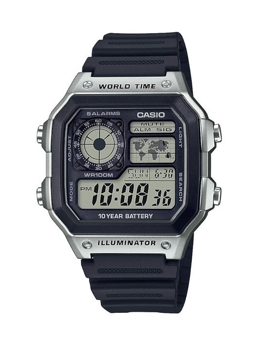CASIO YOUTH ILLUMINATOR WORLD TIME ALARM AE-1200WH-1AV AE1200WH-1AV (M)