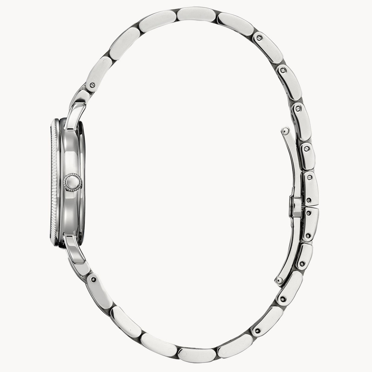 CITIZEN CLASSIC COIN EDGE - SILVER TONE STAINLESS STEEL BRACELET WATCH