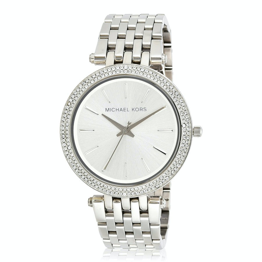 MICHAEL KORS STAINLESS STEEL MK3190 CRYSTAL BEZEL DRESS (W)