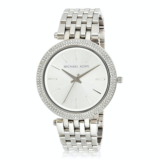 MICHAEL KORS STAINLESS STEEL MK3190 CRYSTAL BEZEL DRESS (W)