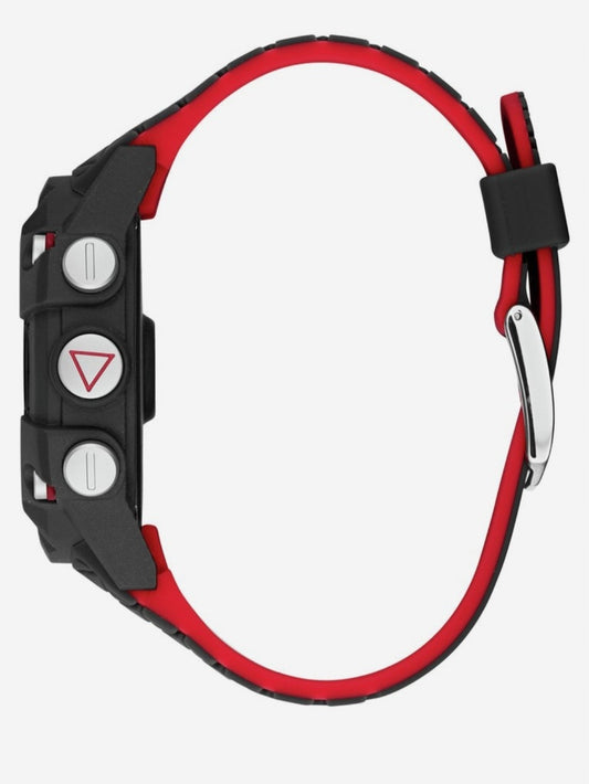 GUESS BLACK SILICONE WITH RED STRIPE