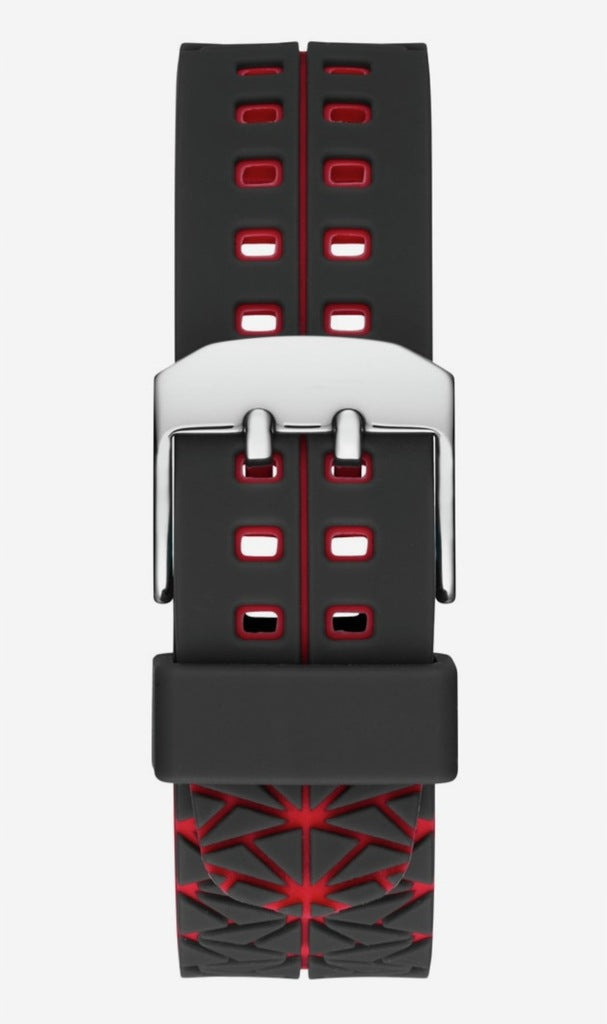 GUESS BLACK SILICONE WITH RED STRIPE