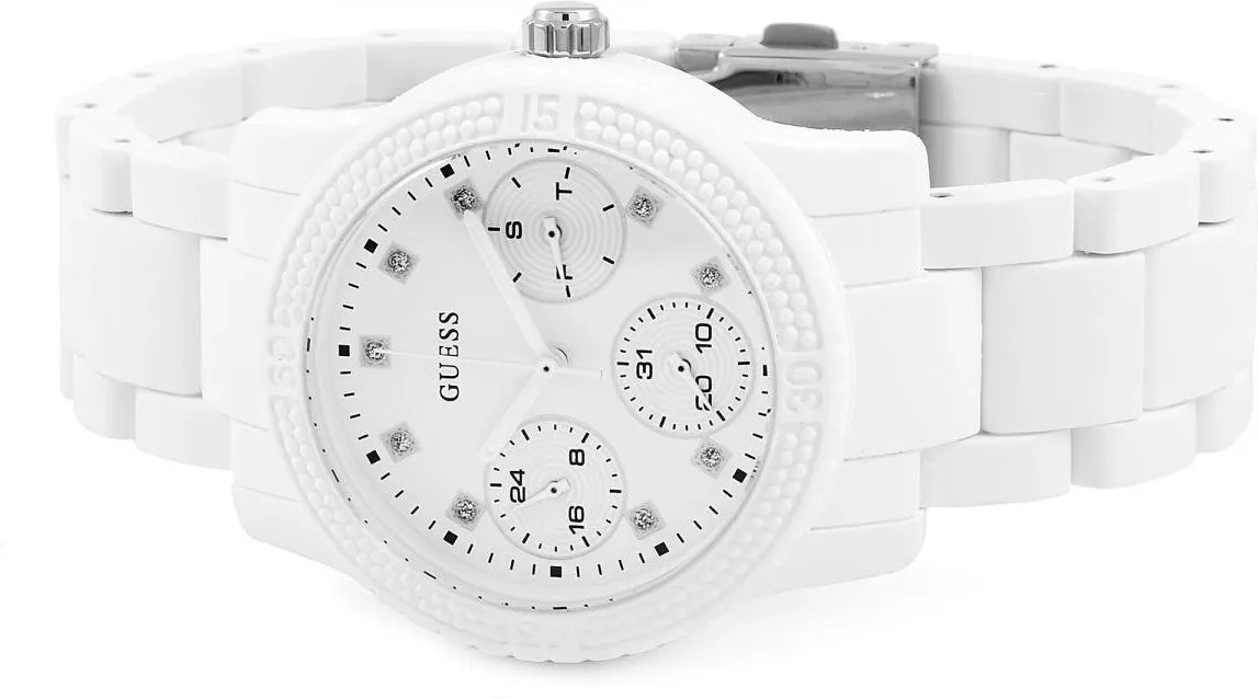 GUESS ONE SIZE WHITE RUBBER ANALOG QUARTZ WATCH