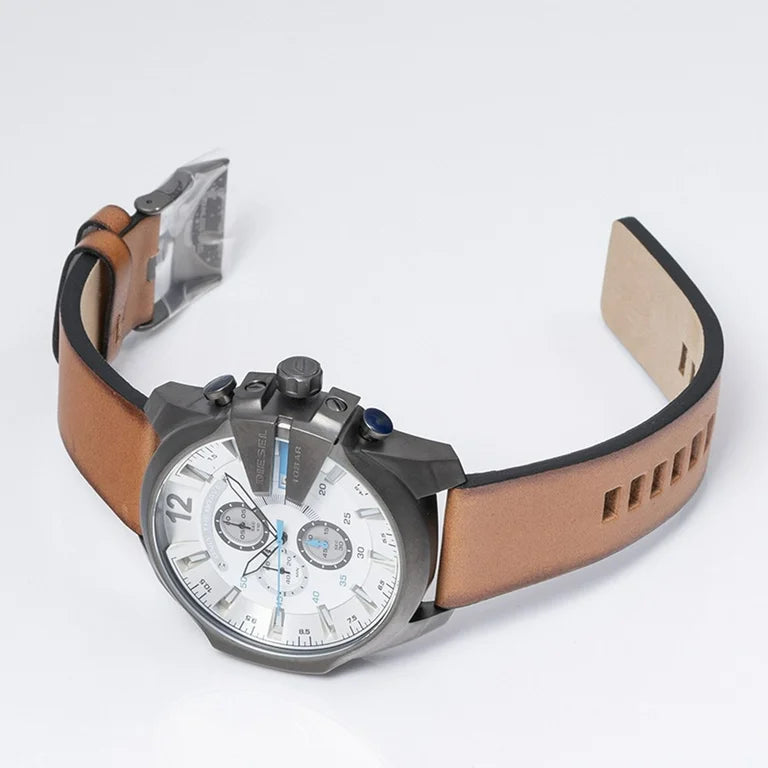 DIESEL - MEGA CHIEF CHRONOGRAPH BROWN LEATHER WATCH - DZ4280 (M)