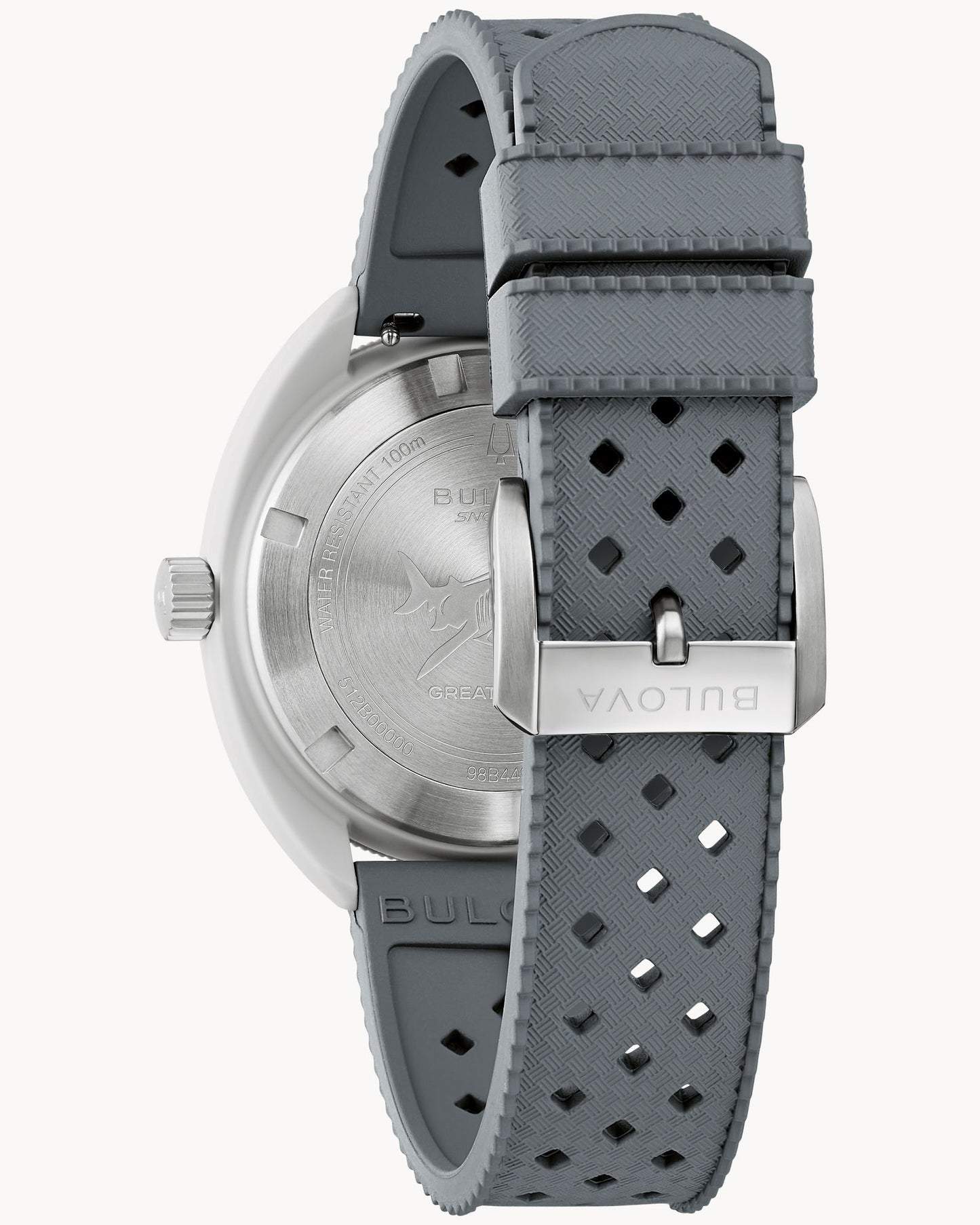 BULOVA WHITE DIAL HNBR RUBBER SNORKEL 98B449 (M)