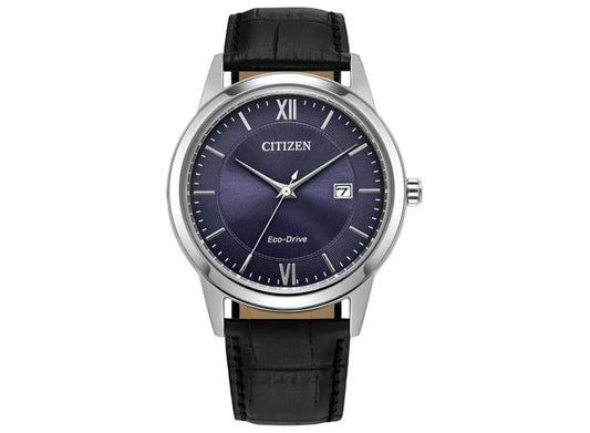 CITIZEN CLASSIC - BLUE DIAL LEATHER STRAP WATCH