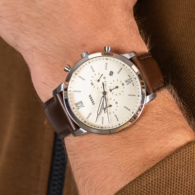 FOSSIL NEUTRA CHRONOGRAPH BROWN LEATHER WATCH - FS5380