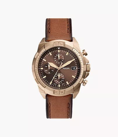 FOSSIL BRONSON CHRONOGRAPH MEDIUM BROWN LEATHER FS5857 (M)