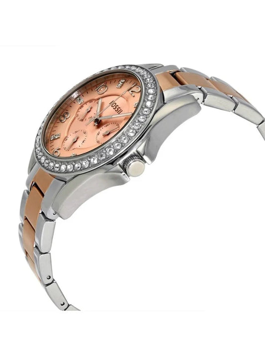 FOSSIL RILEY ROSE GOLD DIAL LADIES MULTIFUNCTION WATCH ES4145 (W)