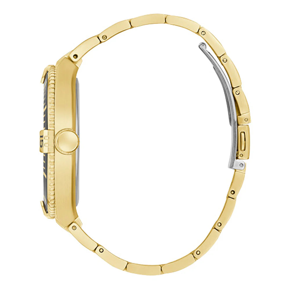 GUESS GOLD-TONE AND BLACK ANALOG WATCH GW0330G2