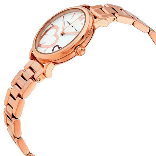 MARC JACOBS - CLASSIC WHITE DIAL ROSE GOLD STEEL STRAP WATCH - MJ3592 (W)