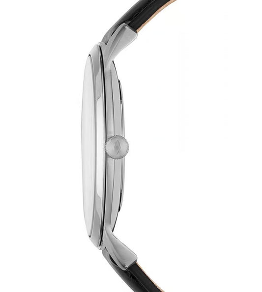 Fossil Minimalist Black Dial Leather Strap Men’s Watch FS5398