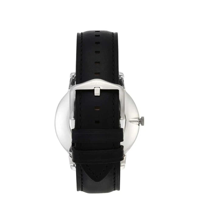 Fossil Minimalist Black Dial Leather Strap Men’s Watch FS5398